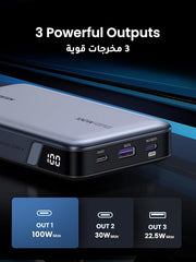 UGREEN Power Bank 20000mAh, 100W Fast Charging Portable Charge