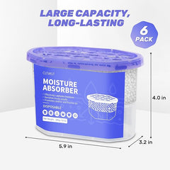CLEVAST Moisture Absorbers Boxes 6 Pack