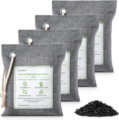 CLEVAST 4 Pack Bamboo Charcoal Air Purifying Bags