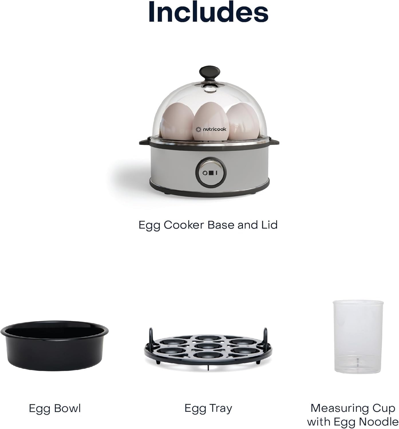 NutriCook Rapid Egg Cooker7 Egg Capacity Electric Egg Cooker for Boiled Eggs
