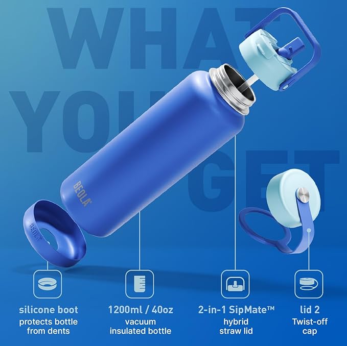 BEOLA 1200ml Vacuum Insulated Water Bottle