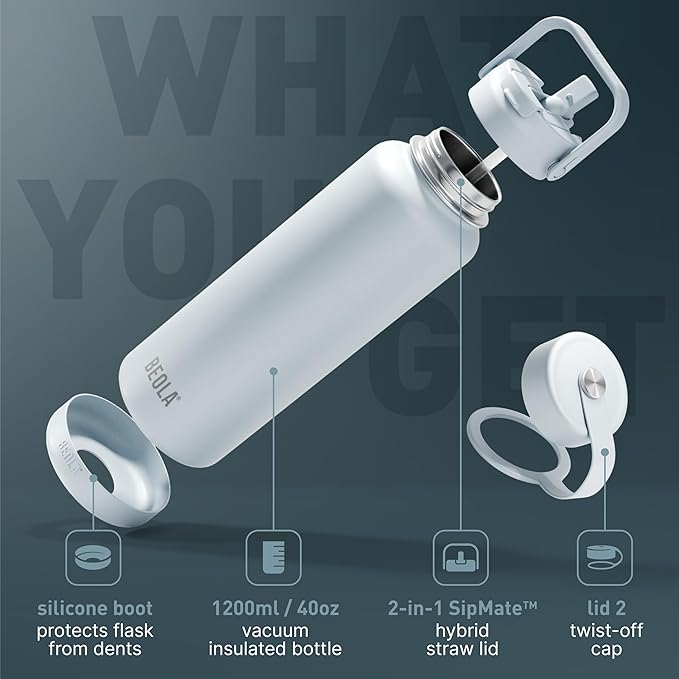 BEOLA 1200ml Vacuum Insulated Water Bottle