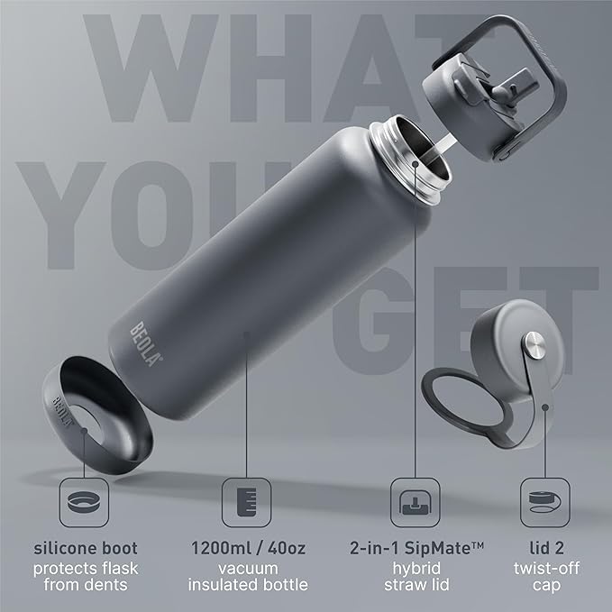 BEOLA 1200ml Vacuum Insulated Water Bottle