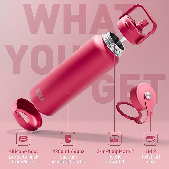 BEOLA 1200ml Vacuum Insulated Water Bottle