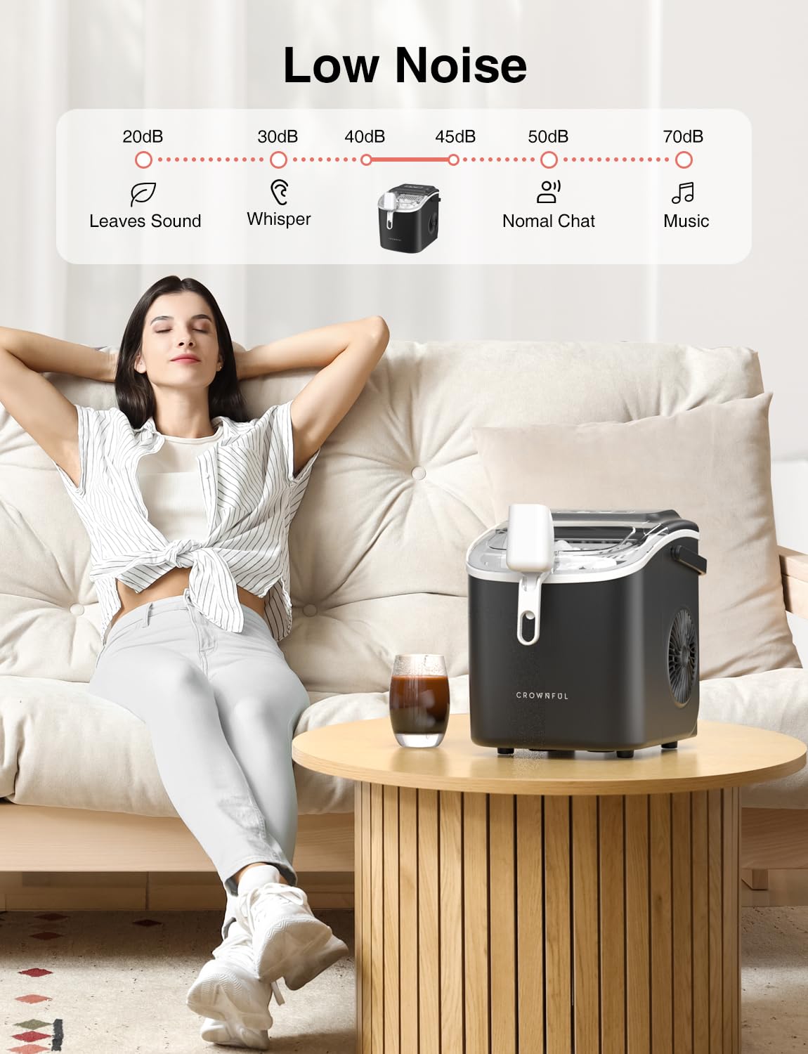 CROWNFUL Ice Maker Countertop