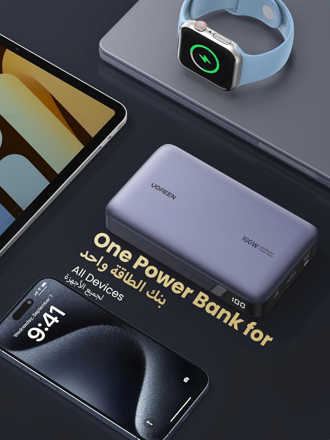 UGREEN Power Bank 20000mAh, 100W Fast Charging Portable Charge