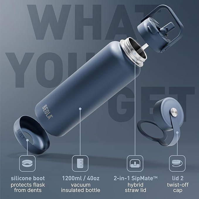 BEOLA 1200ml Vacuum Insulated Water Bottle