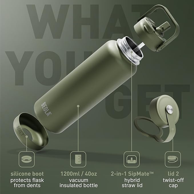 BEOLA 1200ml Vacuum Insulated Water Bottle