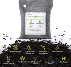 CLEVAST 4 Pack Bamboo Charcoal Air Purifying Bags
